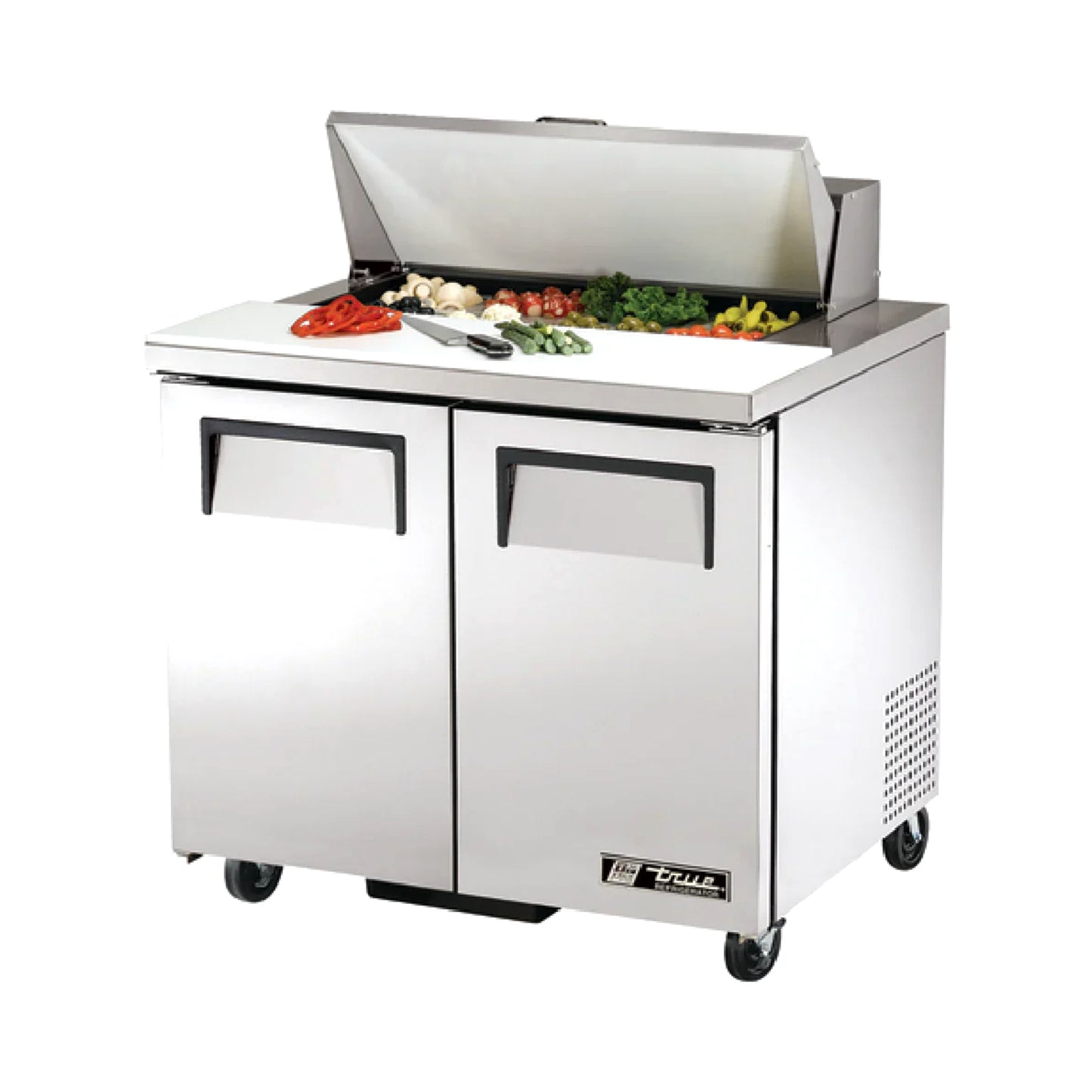 True TSSU-36-08-HC Sandwich / Salad Prep Table – 36” Refrigerated Prep Station with 8 Pans
