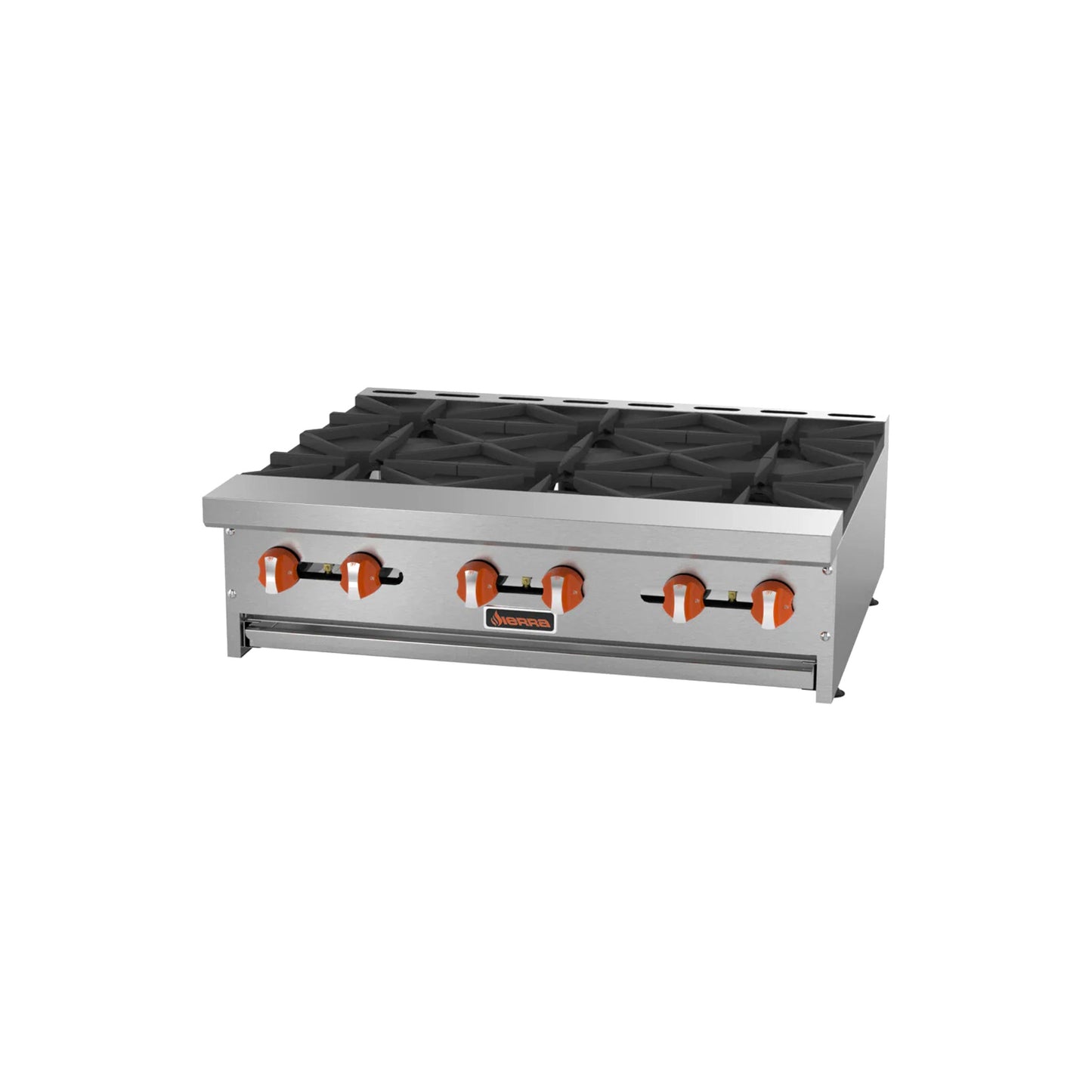 Sierra SRHP636 Gas Hotplate – 36″ 6-Burner Countertop Commercial Range