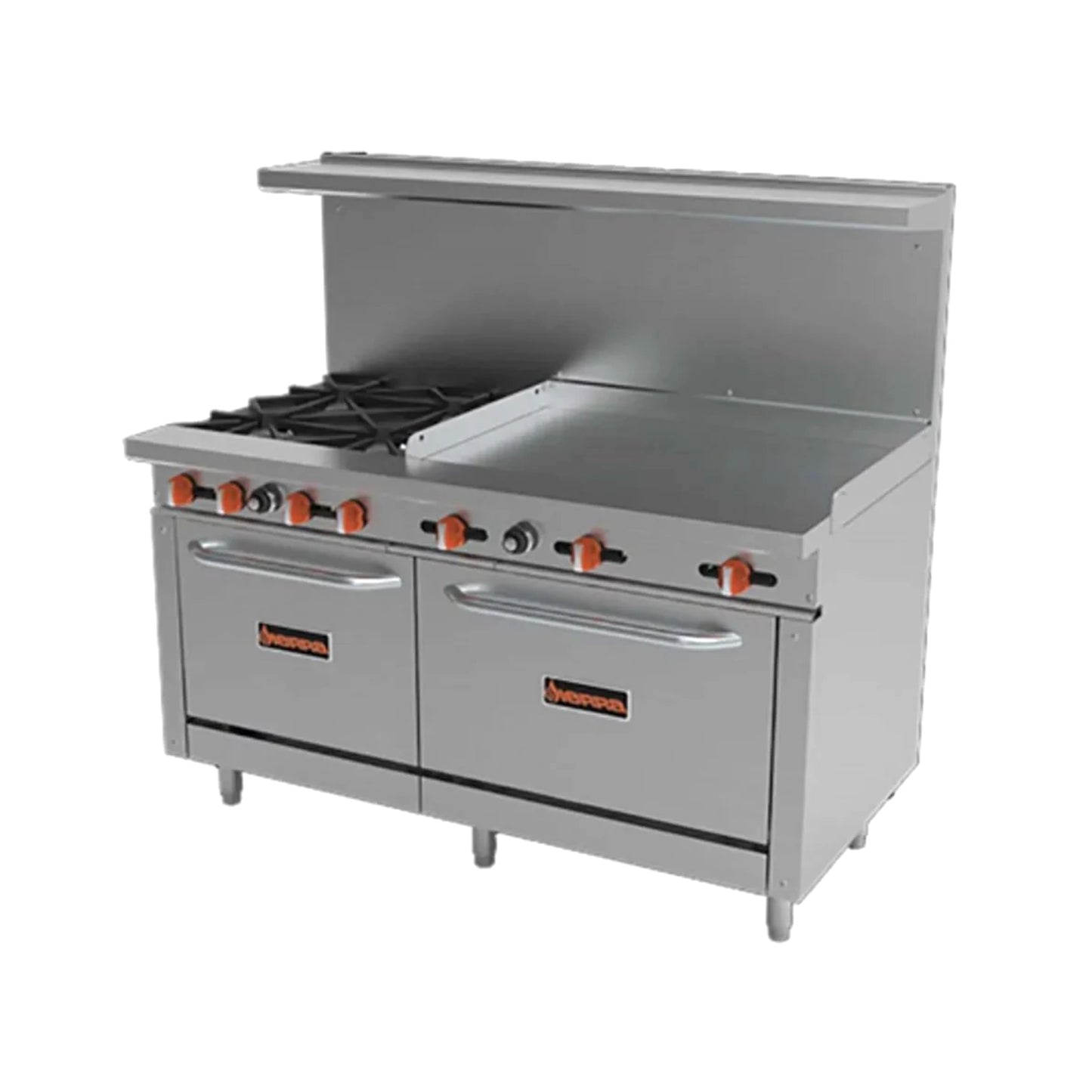 Sierra SR4B36G60 Range Combo with Manual Griddle – 60″ 4-Burner / 36″ Griddle