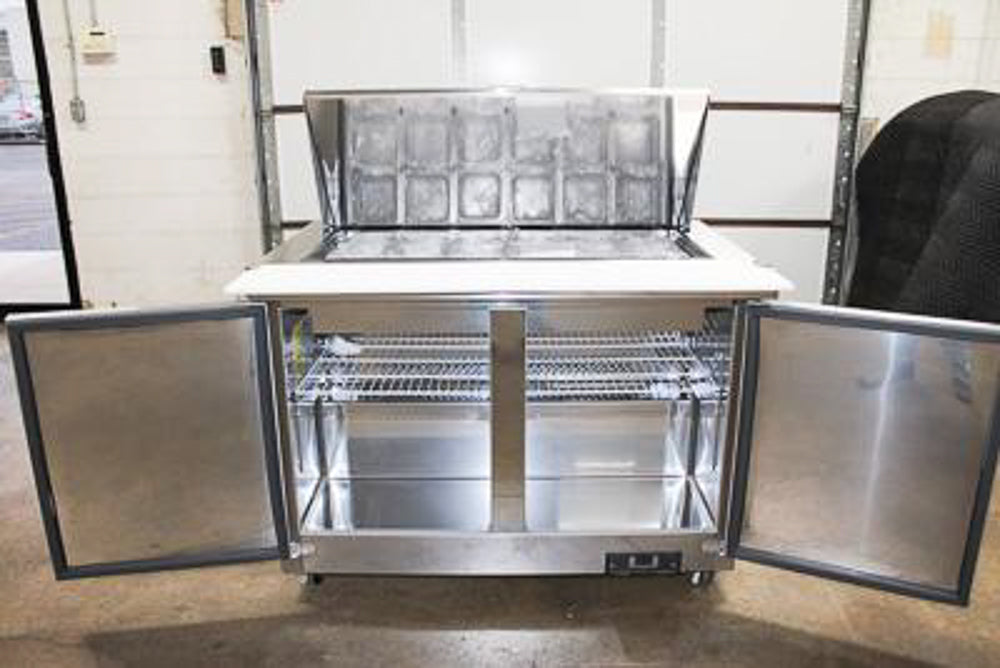 Polar PSP48M Sandwich Prep Table – 48″ Compact Refrigerated Stainless Steel Worktop