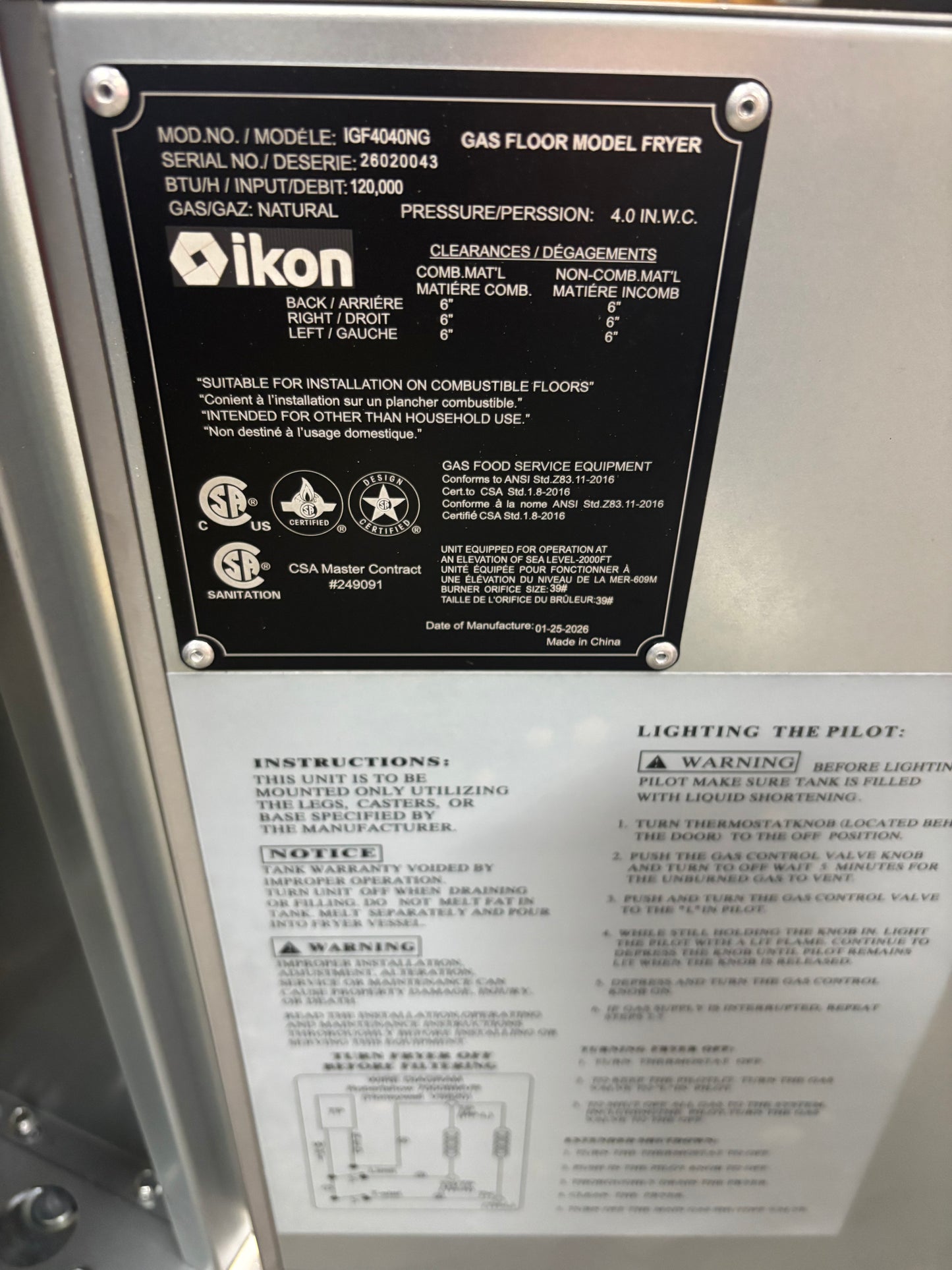 IKON IGF-40/40-NG Natural Gas Split Pot Commercial Fryer β 80 lb Total Capacity