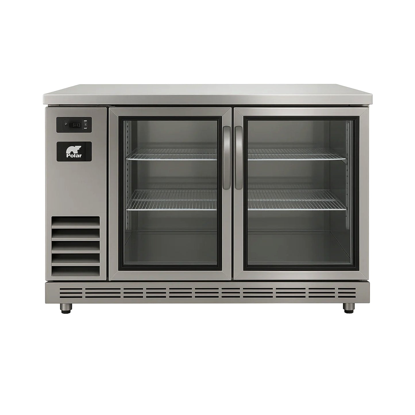 Polar PBB61-2G-24SS Back Bar Cooler – 61” Two-Door Commercial Beverage Refrigerator