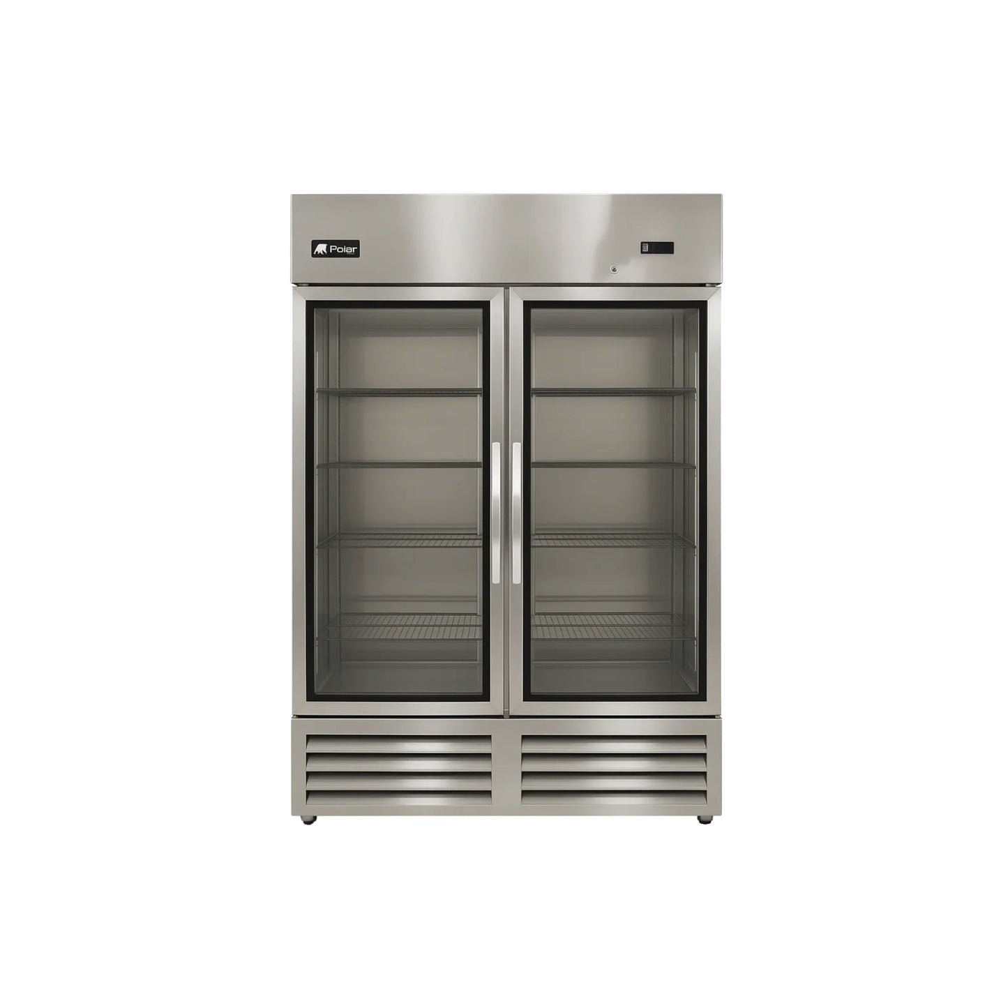 Polar PB54RG Commercial Reach-In Refrigerator – 54 Cu. Ft. Glass Door Bottom-Mount Cooler