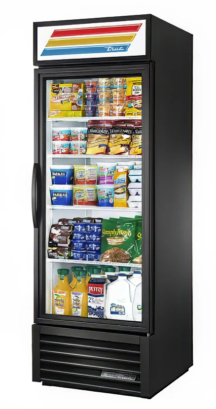 True GDM-23-HC~TSL01 Black Refrigerated Merchandiser – 27” Glass Door Cooler