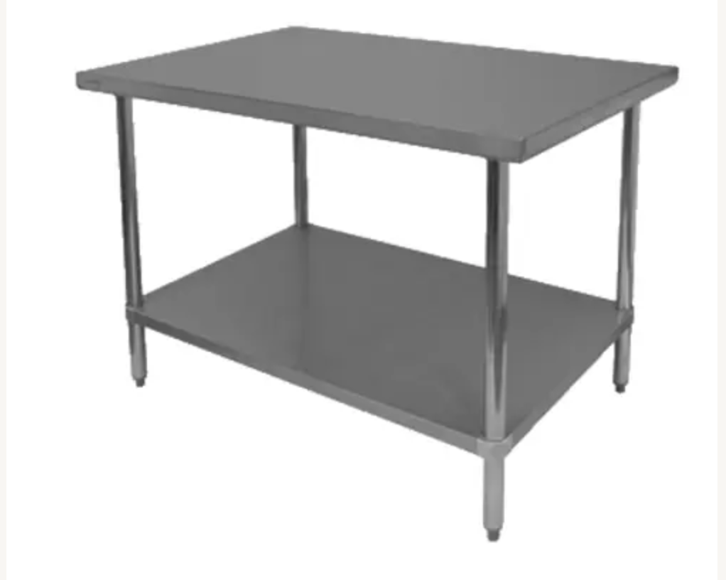 Kintera KHWT2430S-2 Work Table w/ Backsplash, Stainless Steel Top & Legs, 36W x 30D x 36H