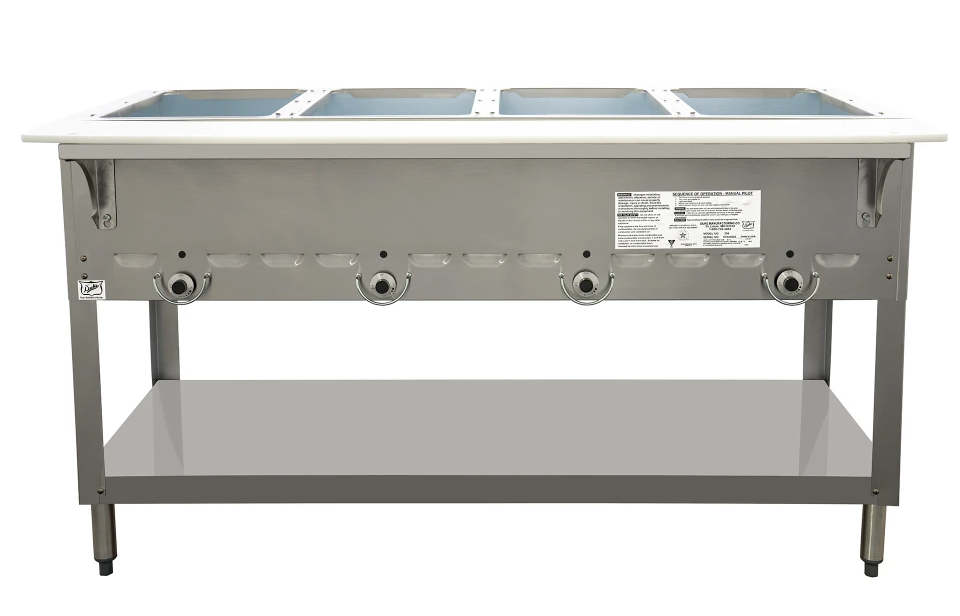 Duke 304 58 3/8″ Hot Food Steam Table with (4) Wells & Cutting Board -