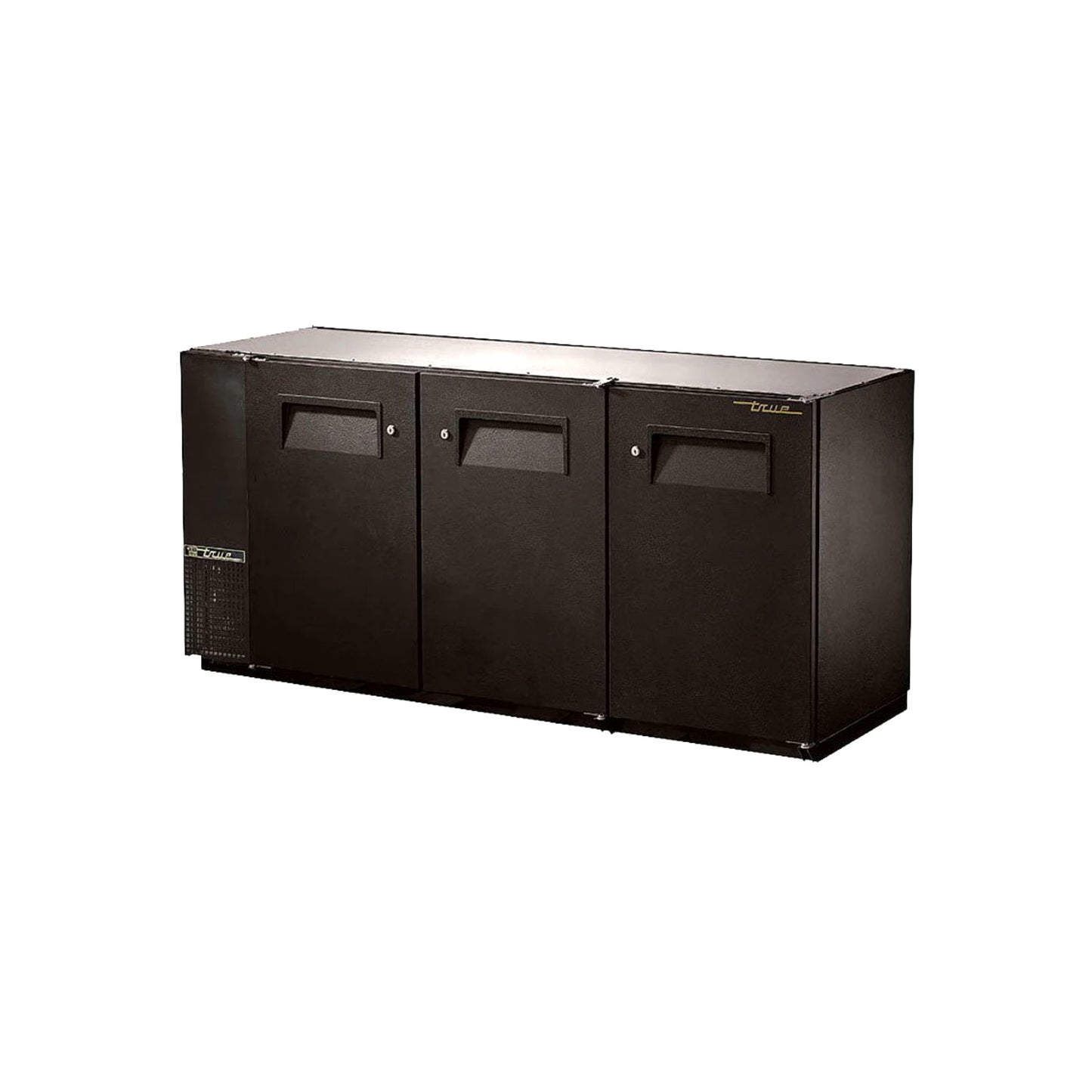 True TBB-24-72-HC Back Bar Refrigerator – 72” Three-Section Solid Door Beverage Cooler