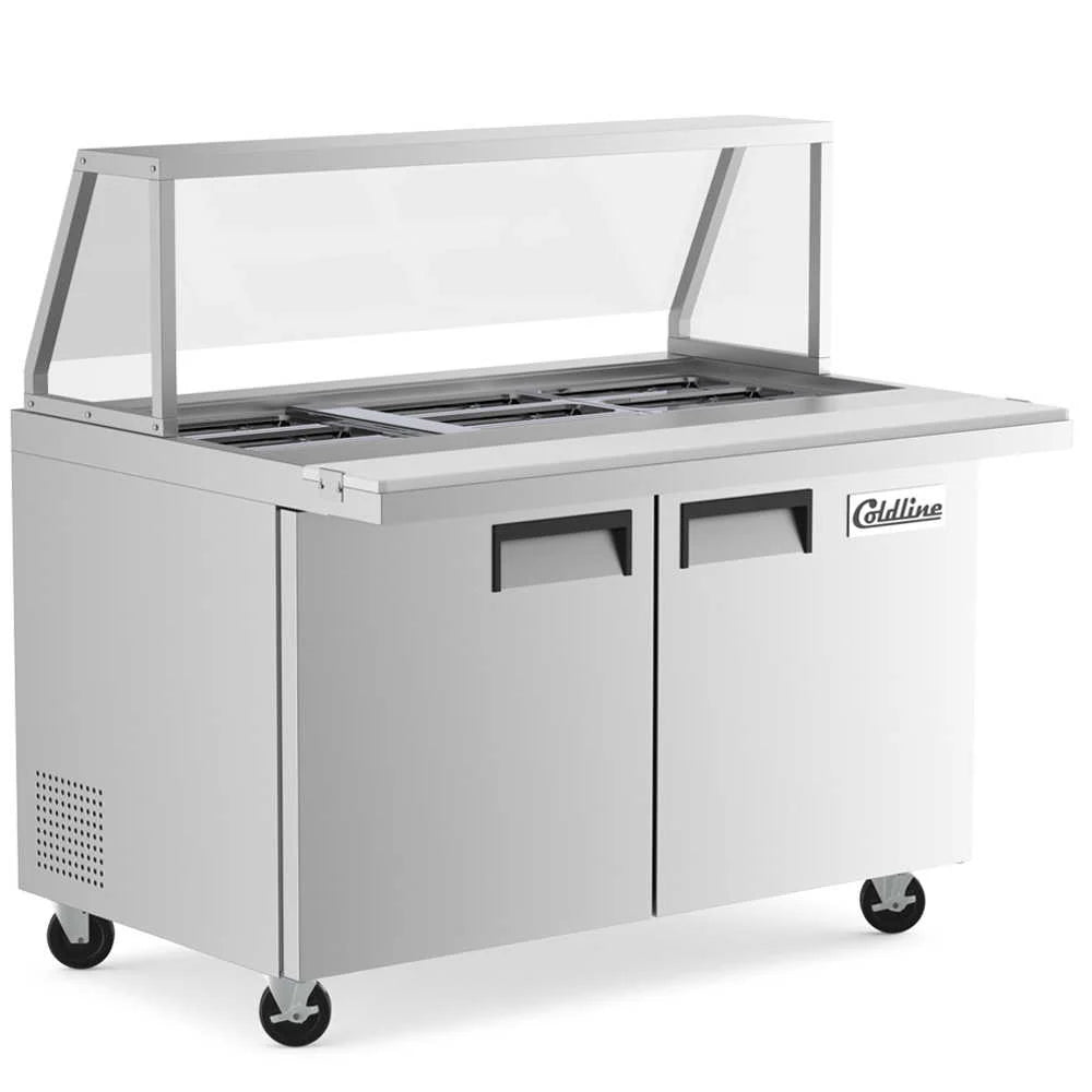 Polar PSP48M Sandwich Prep Table – 48″ Compact Refrigerated Stainless Steel Worktop
