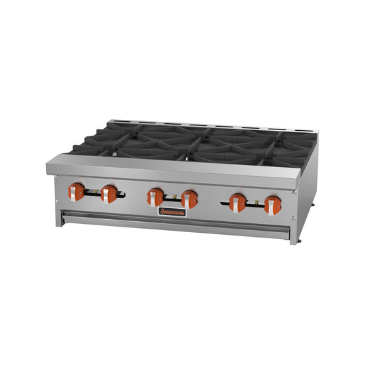 Sierra SRHP636 Gas Hotplate – 36″ 6-Burner Countertop Commercial Range