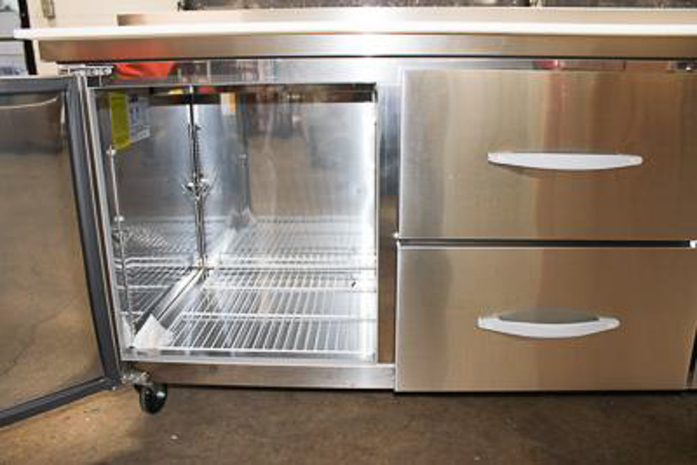 Polar PPP71-2D Commercial Pizza Prep Table – 71” Two-Door Refrigerated Prep Station