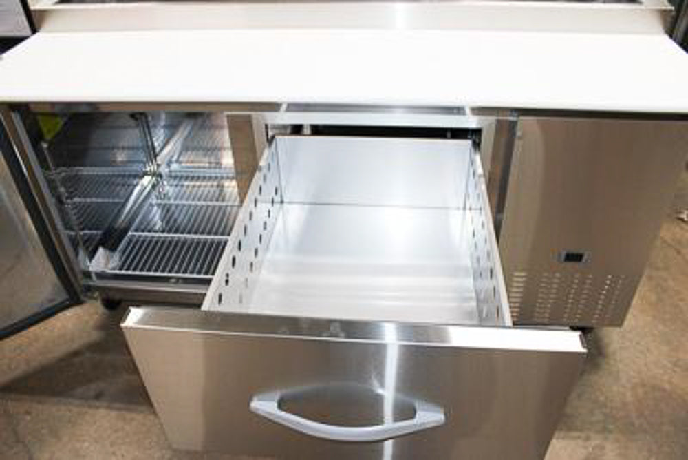 Polar PPP71-2D Commercial Pizza Prep Table – 71” Two-Door Refrigerated Prep Station