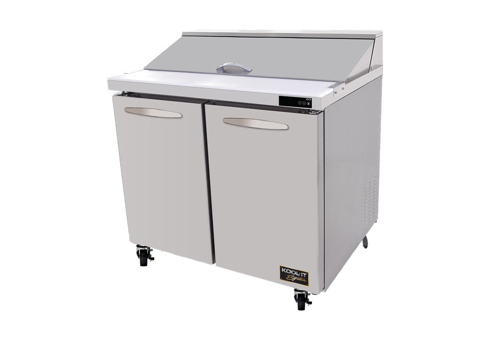 Kool-It KST-36-2 36” Sandwich Prep Table – Double Door, 9.5 Cu. Ft.