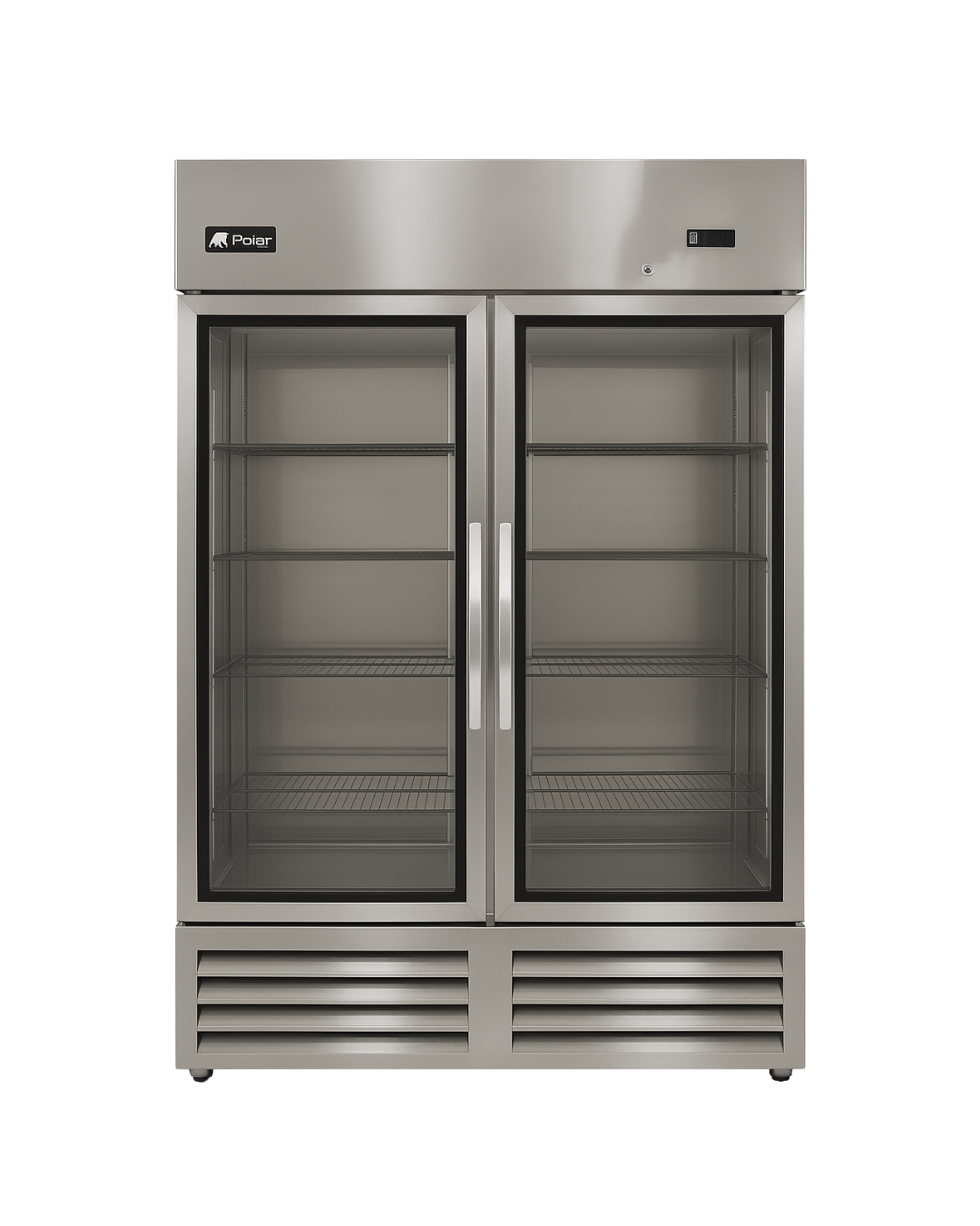 Polar PB54FG Commercial Reach-In Freezer – 54 Cu. Ft. Glass Door Bottom-Mount Stainless Steel Freezer