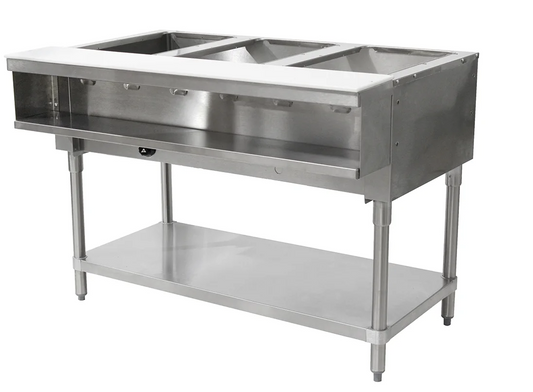 Advance Tabco WB-3G-NAT-X Water Bath Hot Food Table – 47-1/8″ 3-Well Gas Steam Table
