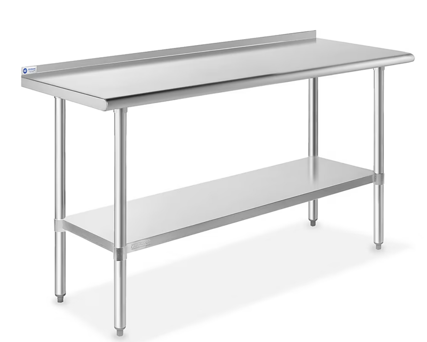 Gridmann GR22-BT2460 Stainless Steel Work Table with Backsplash – 60” x 24” Commercial Prep Table