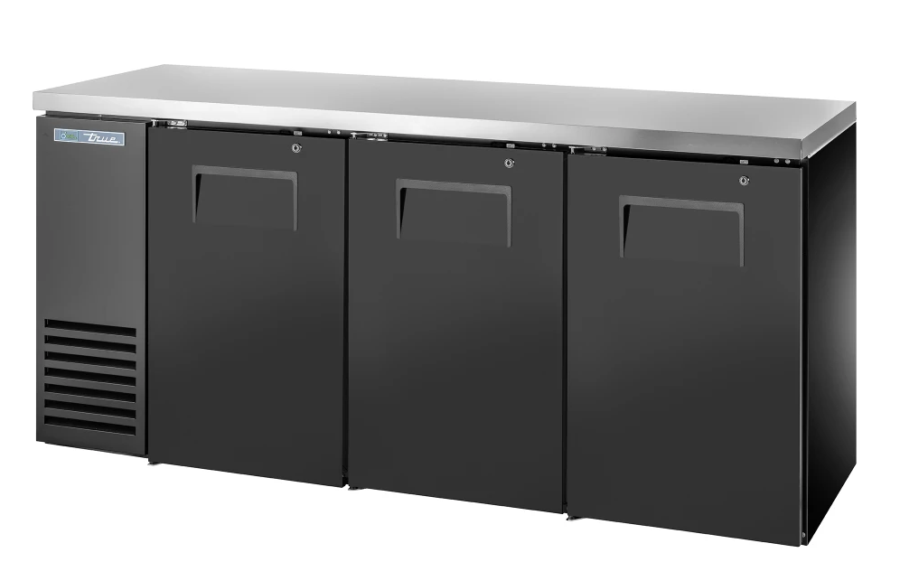 TRUE TBB24-72-3S-Z1-BST-B-1 72" Commercial 3 Door Back Bar Cooler