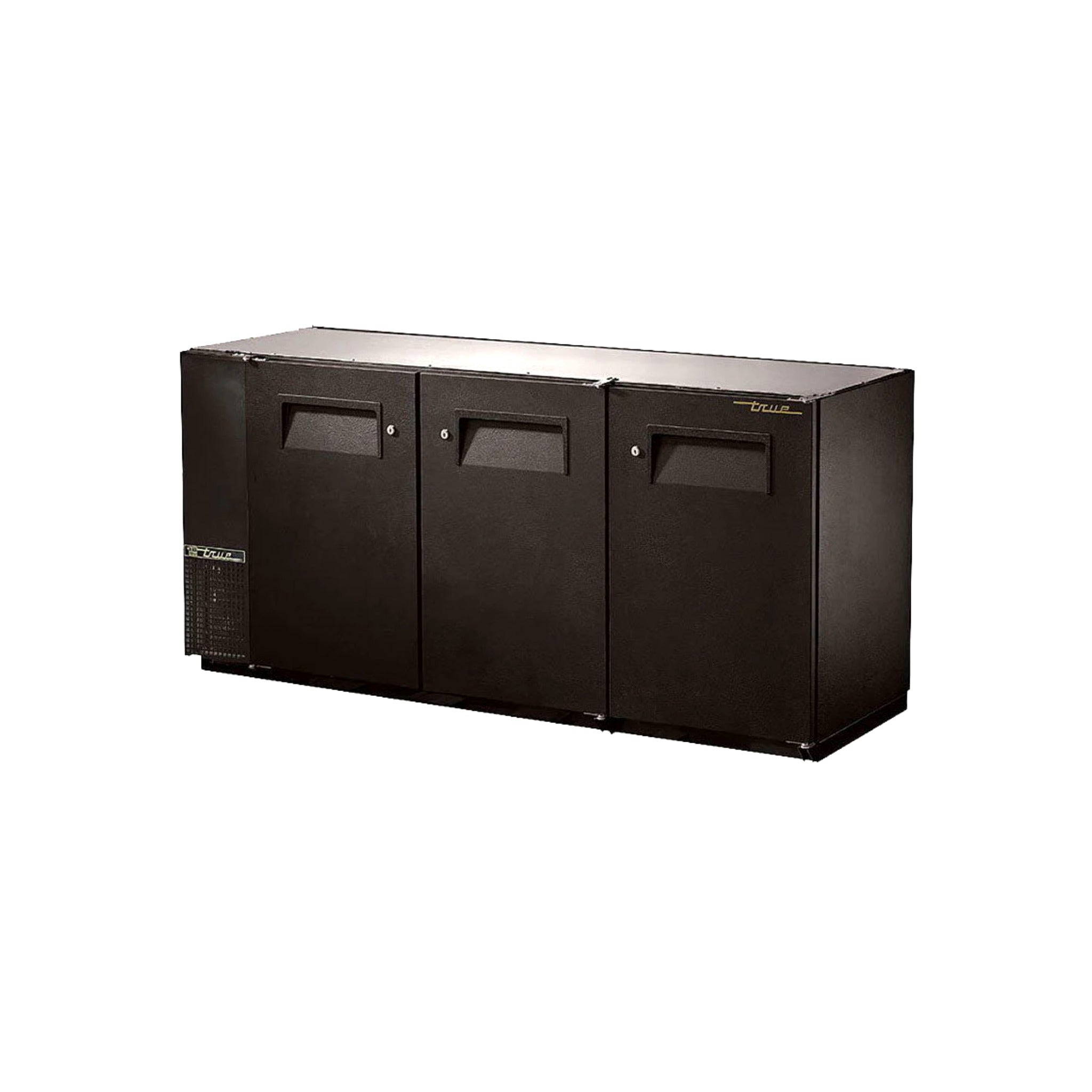 True TBB-24-72-HC Back Bar Refrigerator – 72” Three-Section Solid Door Beverage Cooler