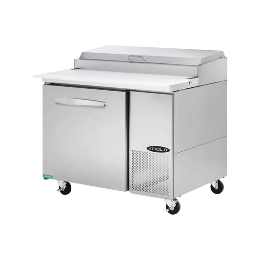 Kool-It KPT-44-1 44” Refrigerated Pizza Prep Table – Single Door, 11.3 Cu. Ft.