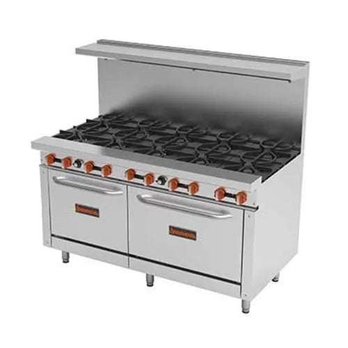 Sierra SR-10-60 60” Gas Range – 10 Open Burners with 2 Ovens