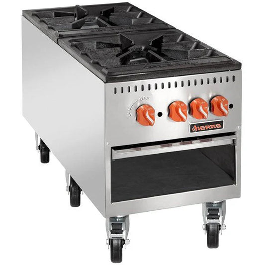 Sierra SRSP-18-2 18” Gas Stock Pot Range – Dual Burner, 180,000 BTU